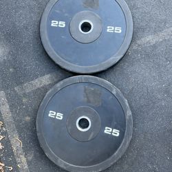 25lb Olympic Bumper Plate Set Weights 