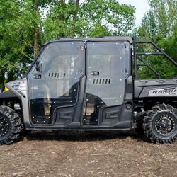 SuperATV Polaris Ranger Cab Enclosure Vented Doors for Crew Models (See Fitment), Lightly Tinted Scratch-Resistant 1/4" Thick Polycarbonate, Sliding V