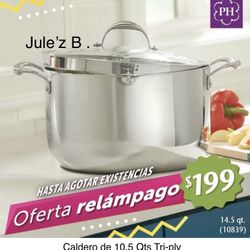 Princess House Caldero De 14.5 Qts  Tri-ply Nuevo En Su Caja 