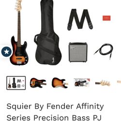 Squier By Fender Affinity Series Precision Bass PJ Pack - 3-Color Sunburst