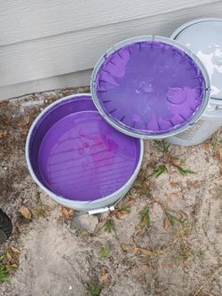 4.5 gallon bucket of purple paint