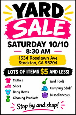 Yard sale 10/10
