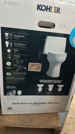 New Kohler Santa Rosa Elongated 1-Piece Toilet White