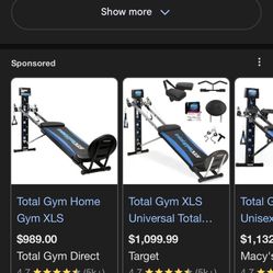 Total Gym Xls Barely Used 300Starting Price 