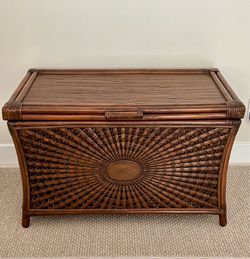 34”L Pier 1 Bamboo and Rattan Storage Trunk Chest