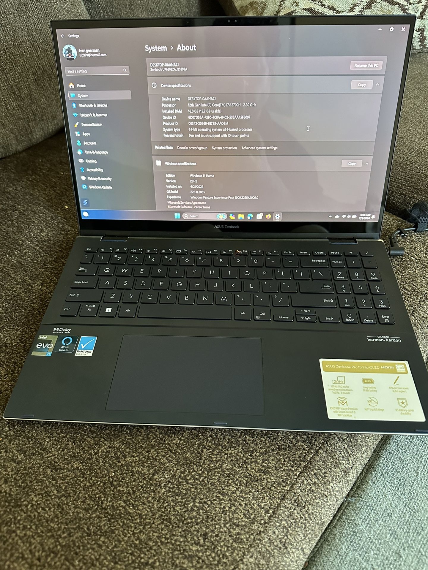 Oled 4K 120hz I7 Laptop