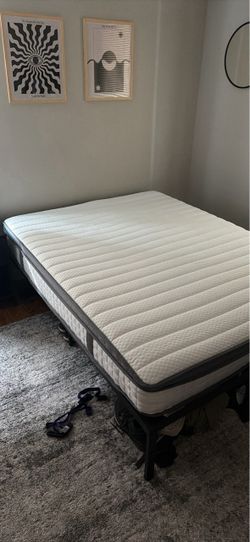 Queen Size Mattress with Metal Bed Frame