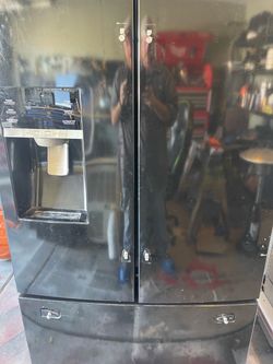 Black French Door Refrigerator with Ice Maker