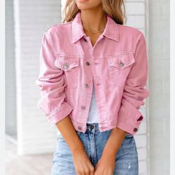 denim pink jacket 