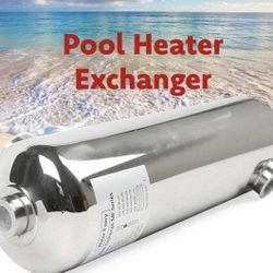 Pool Heat Exchanger Tube Shell Heat Exchanger 400kbtu Ss304 1"+2"fpt