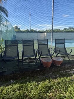4 "Brown Jordan" Vintage Black Patio Chairs