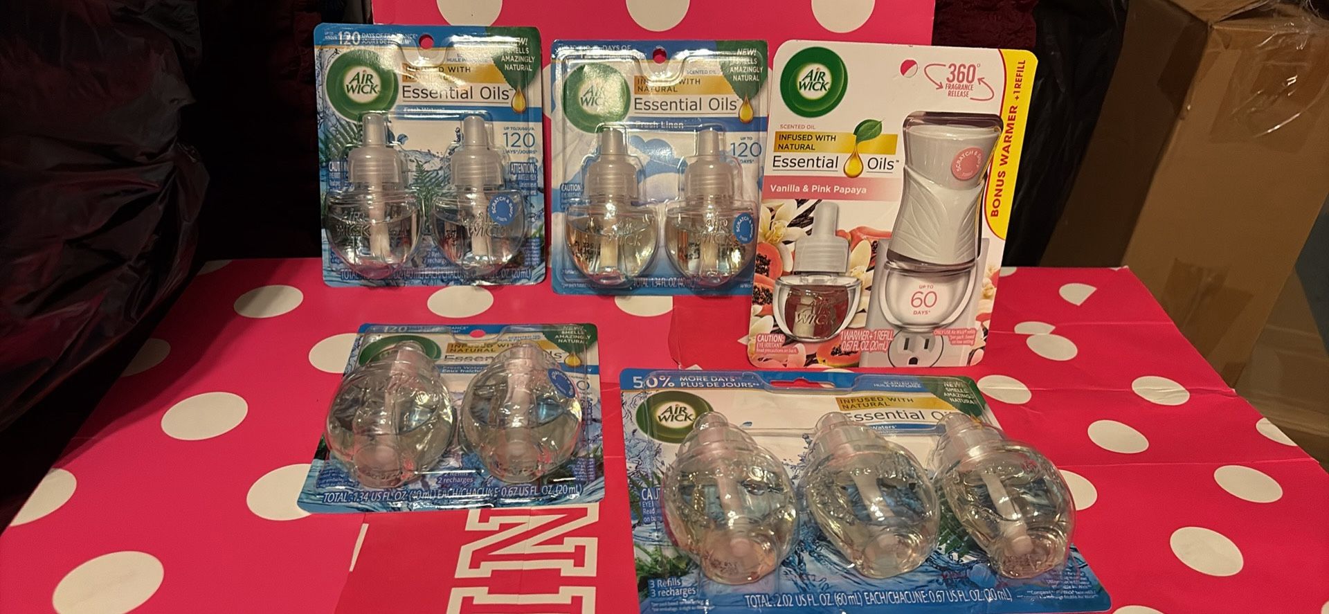 AIR WICK ESSENTIAL OIL BUNDLE.