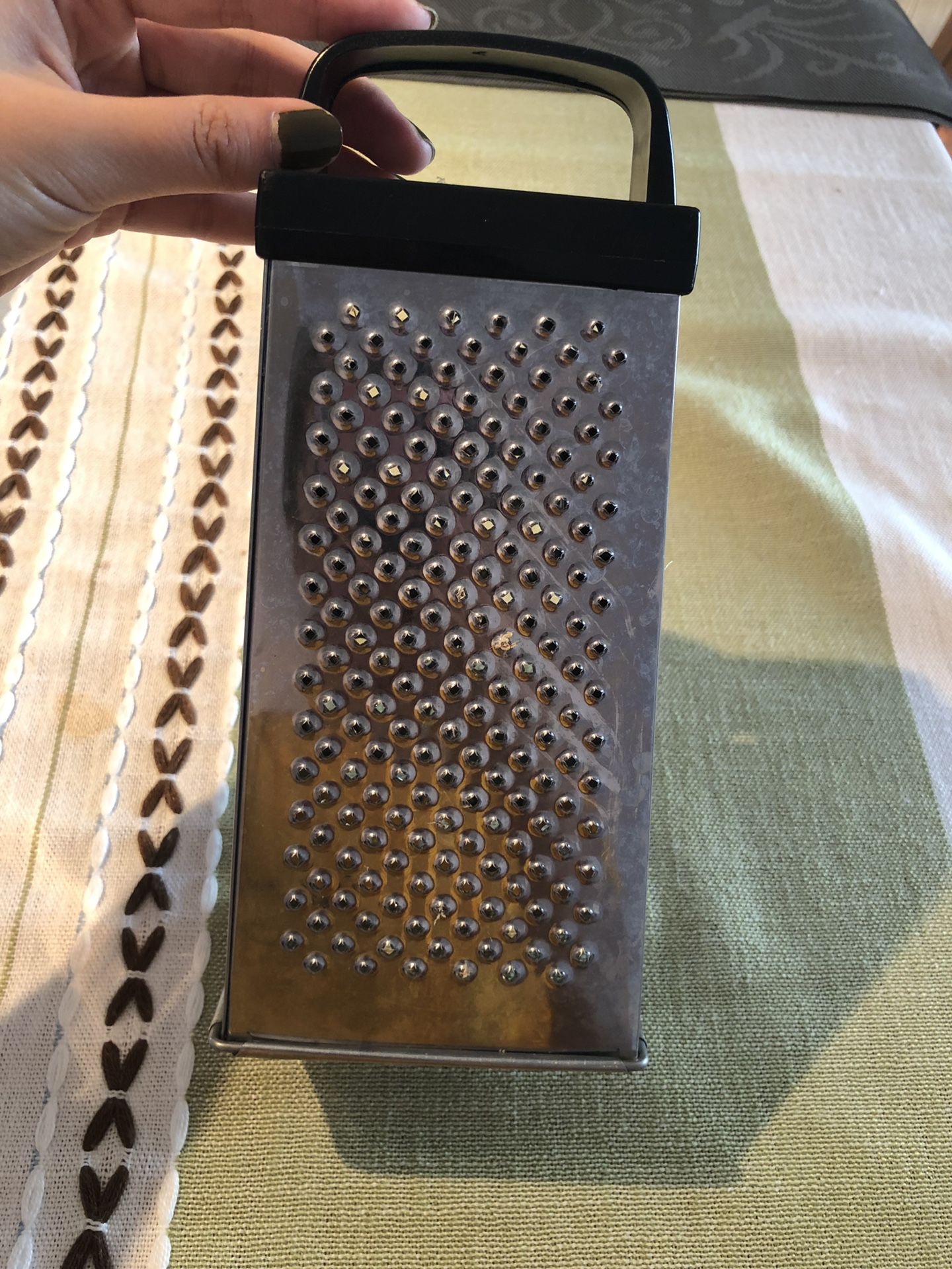 Box Grater, 4-Sided Stainless Steel Large 10-inch Grater for Parmesan Cheese, Ginger, Vegetables