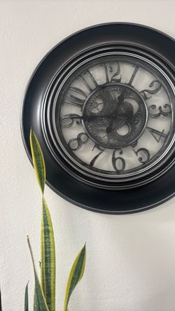 Black Gear Wall Clock Industrial Style