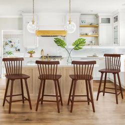 Brown Windsor Wooden 24 Inch Bar Stool