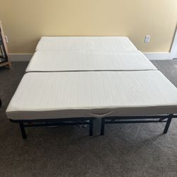 Queen Bed Frame Or 2 Twin Bed Frames With Mattress