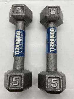 5 Lb Cast Iron Cap Dumbbells 