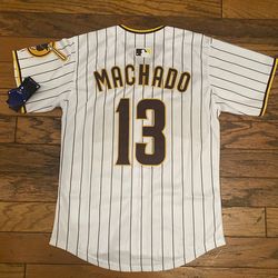 White Or Brown  Jackson Merrill San Diego Padres Stitched Jersey Also Have Machado And Yaris