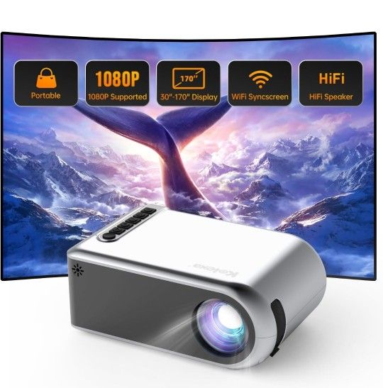 Small Portable Projector Supported Full HD 1080P and WiFi for iPhone or Android 