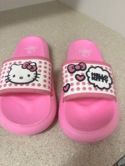 Hello Kitty Pink Polka Dot Character Face Slide Sandals SIZE 11