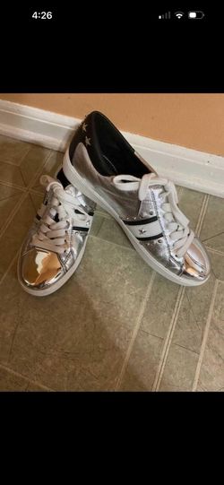 Micheal kors Frankie stripe star silver sneakers