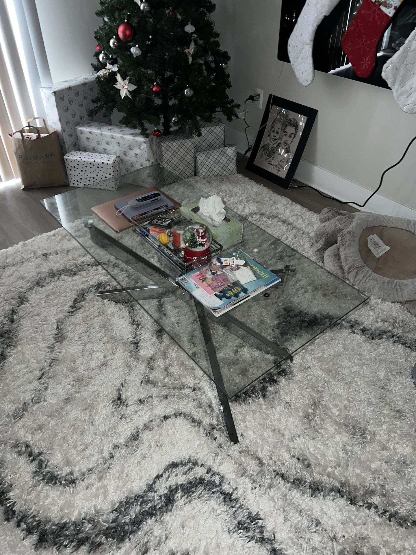 Silver Glass Table
