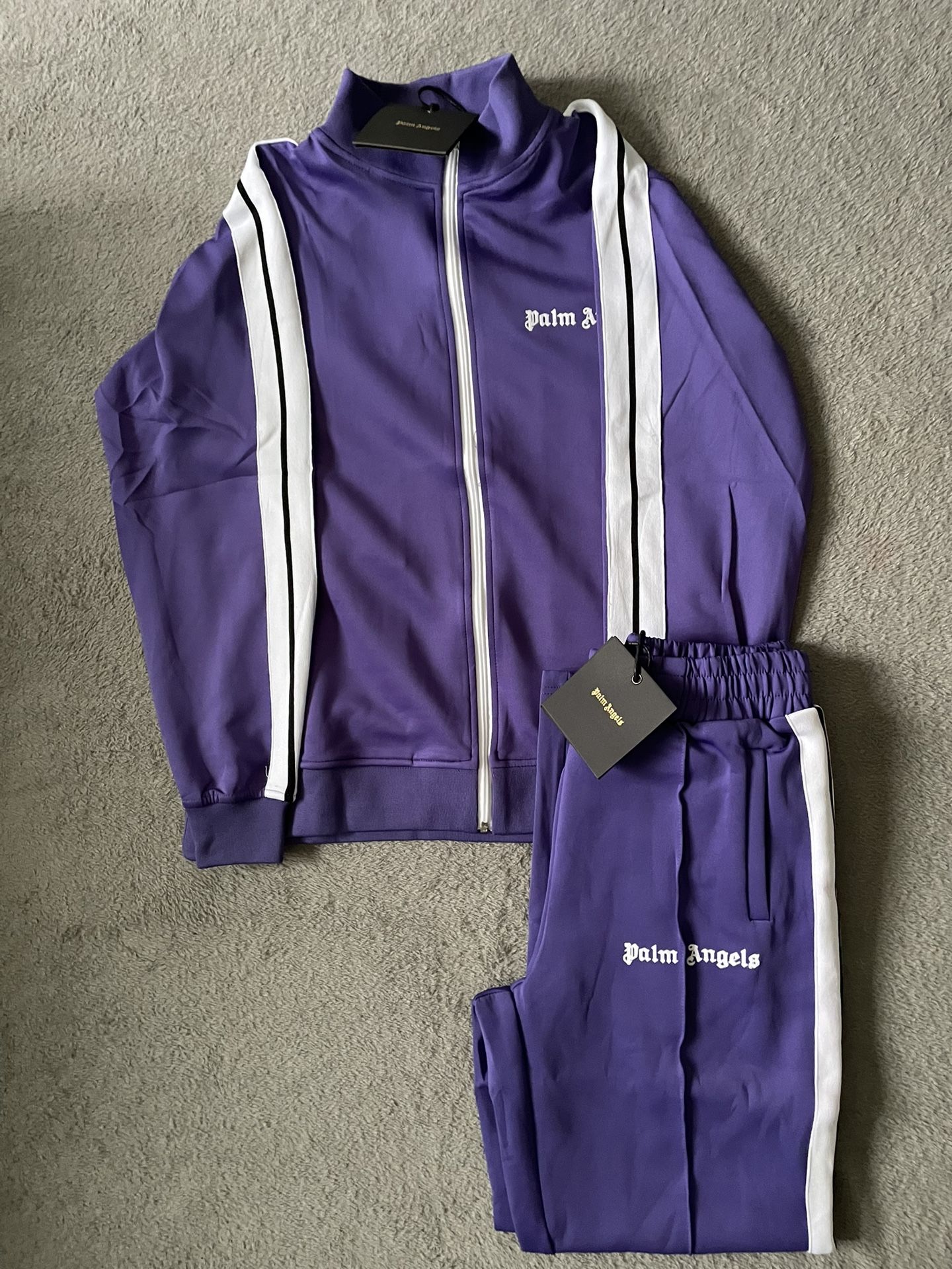 Palm Angels purple and white tracksuit