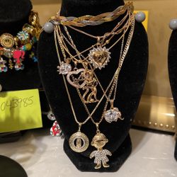 14k gold plated bundle necklace