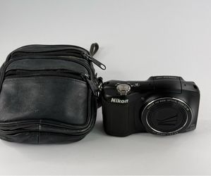 Nikon Coolpix L620 18.1MP Digital Camera 14x Zoom Black Tested Working w/ Case