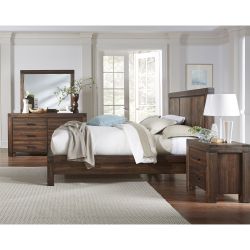 Mellina King Bedroom Collection in Brown, 5 Piece Set
