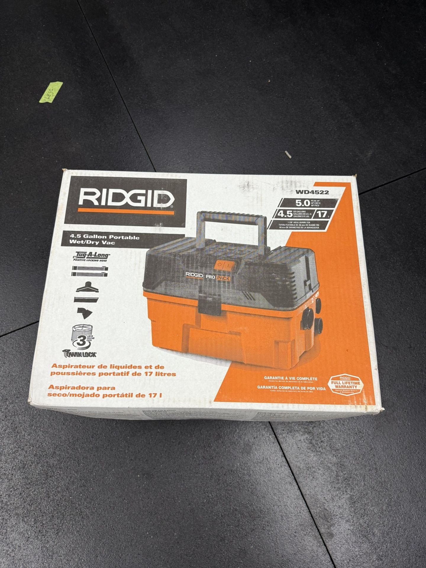 Ridged Shop Vac Wet/dry Pro Pack