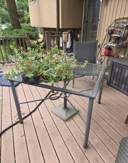 Outdoor Glass Patio Table