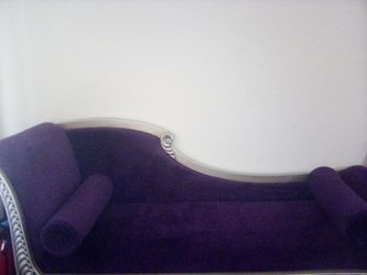 Purple Velvet Chaise Lounge Chair. 