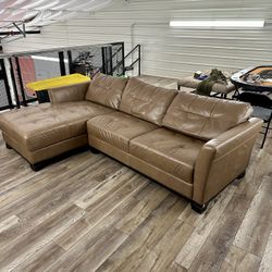 🚚 FREE DELIVERY ! Gorgeous Brown Leather Sectional Sofa