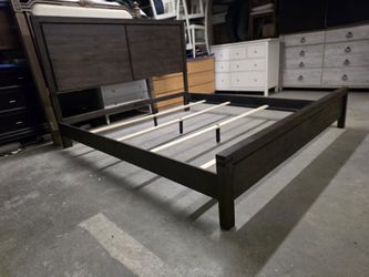 Modern Brown Rustic King Size Bed Frame