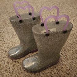 Glitter/ Light Up Girl's Rainbow Boots Size 7