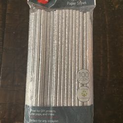 Paper straws plateados