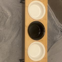 3 Bowl Set Cat Food Tray 