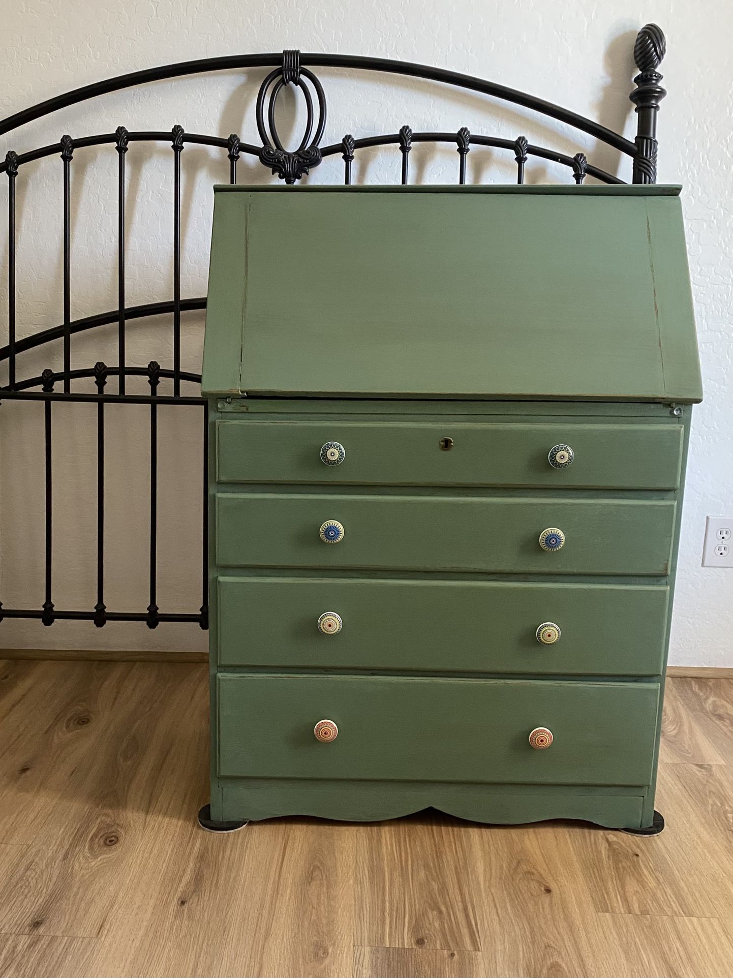 DRESSER WITH FOLD DOWN DESK
