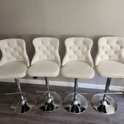Height Adjustable Bar Stools Set Of 4
