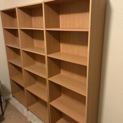 3 Book Shelves Each 25in Wide x 10in Deep x 71in H