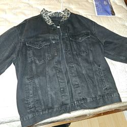 Leopard Denim Jacket