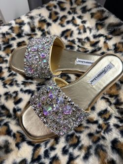 Gold sparkly sandals