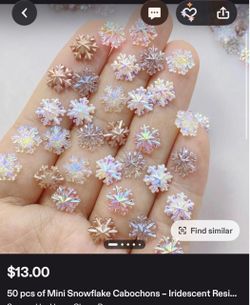 50pc Flat Back Snowflake Charms