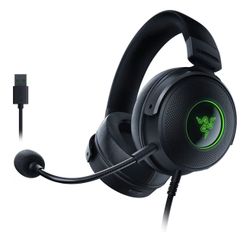 Razer Kraken V3 HyperSense Wired USB Gaming Headset w/Haptic Technology: Triforce Titanium 50mm Drivers - THX Spatial Audio - Hybrid Fabric & Leathere