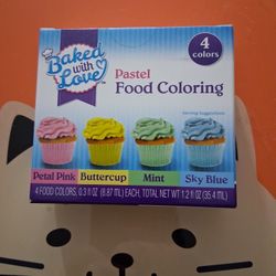 4 Boxes Baked with Love Pastel Food Coloring Gel, 16 count