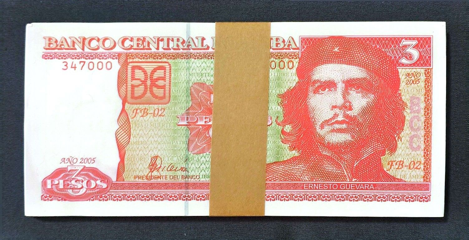 Fajo De 3 Pesos Banco Central De Cuba-2005-UNC
