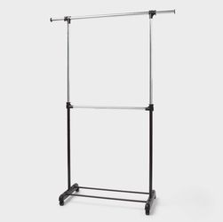 Adjustable Double Rod Garment Rack, Brightroom, Steel Frame