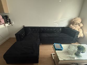 Black Velvet Couch 
