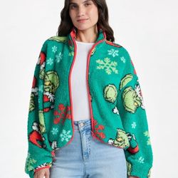 Grinch Women’s Christmas Fleece Jacket